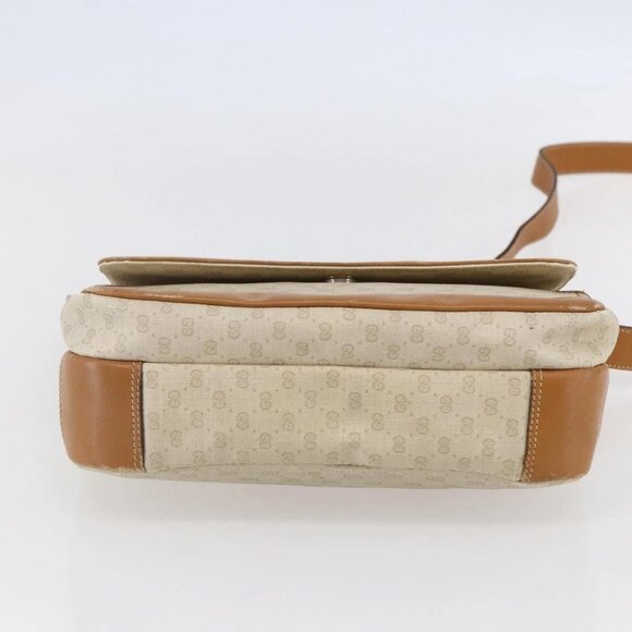 GUCCI Micro GG Supreme Shoulder Bag PVC White Gold Auth BA6748 - Picture 5 of 16